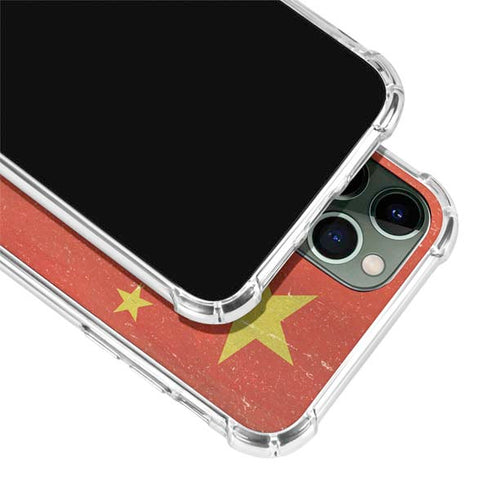 Chinese Flag Distressed iPhone 12 Pro Clear Case